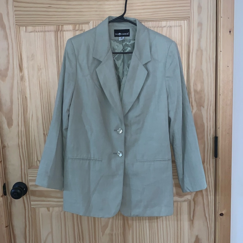 Sag Harbor Green padded shacket blazer size 14